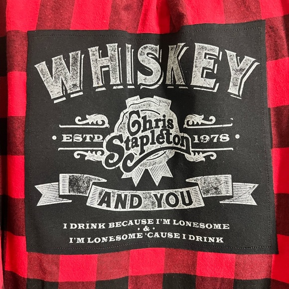 Chris Stapleton Whiskey and You Upcycled Flannel - Picture 2 of 10